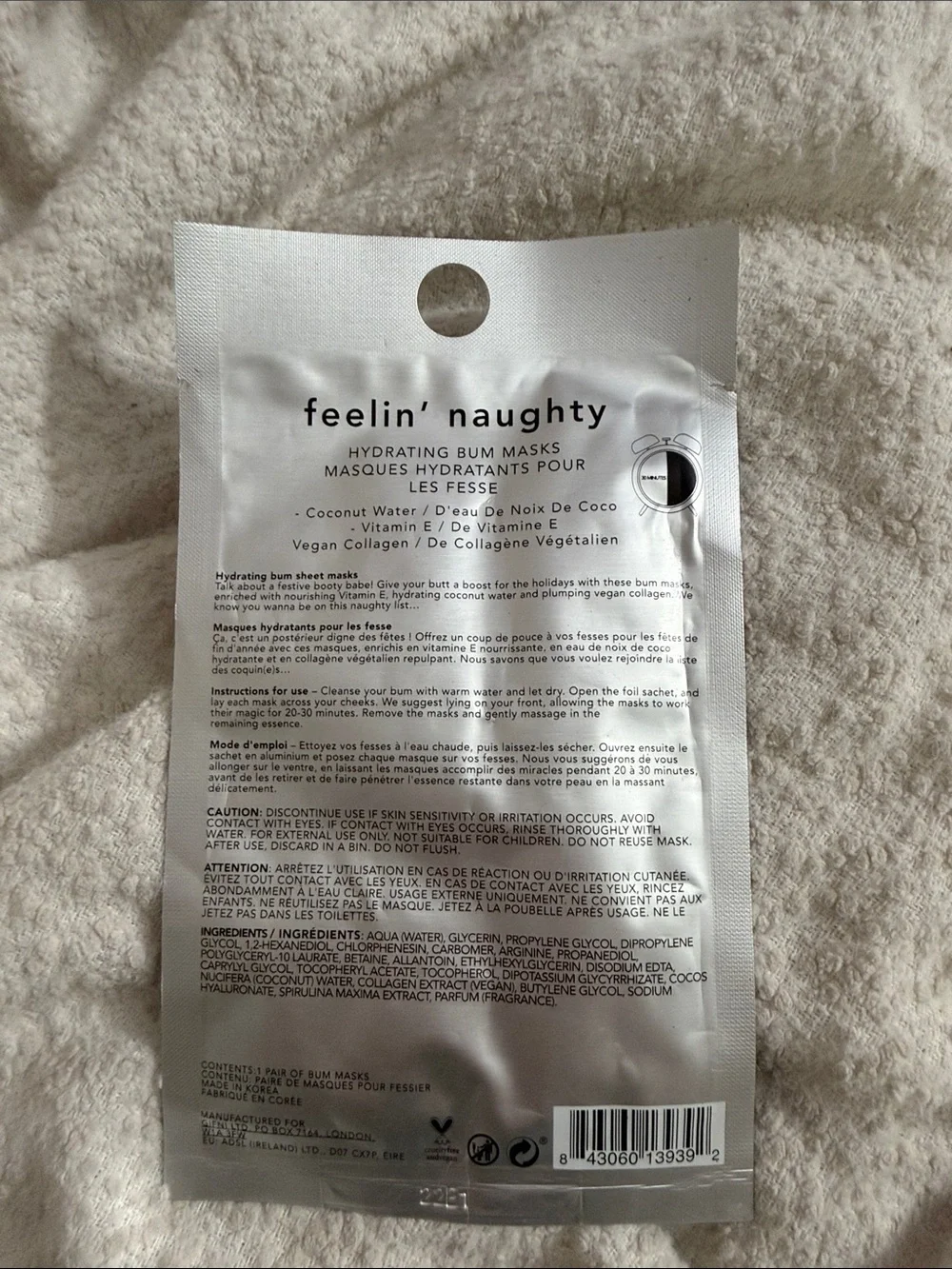 Holler and Glow feelin naughty hydrating bum mask